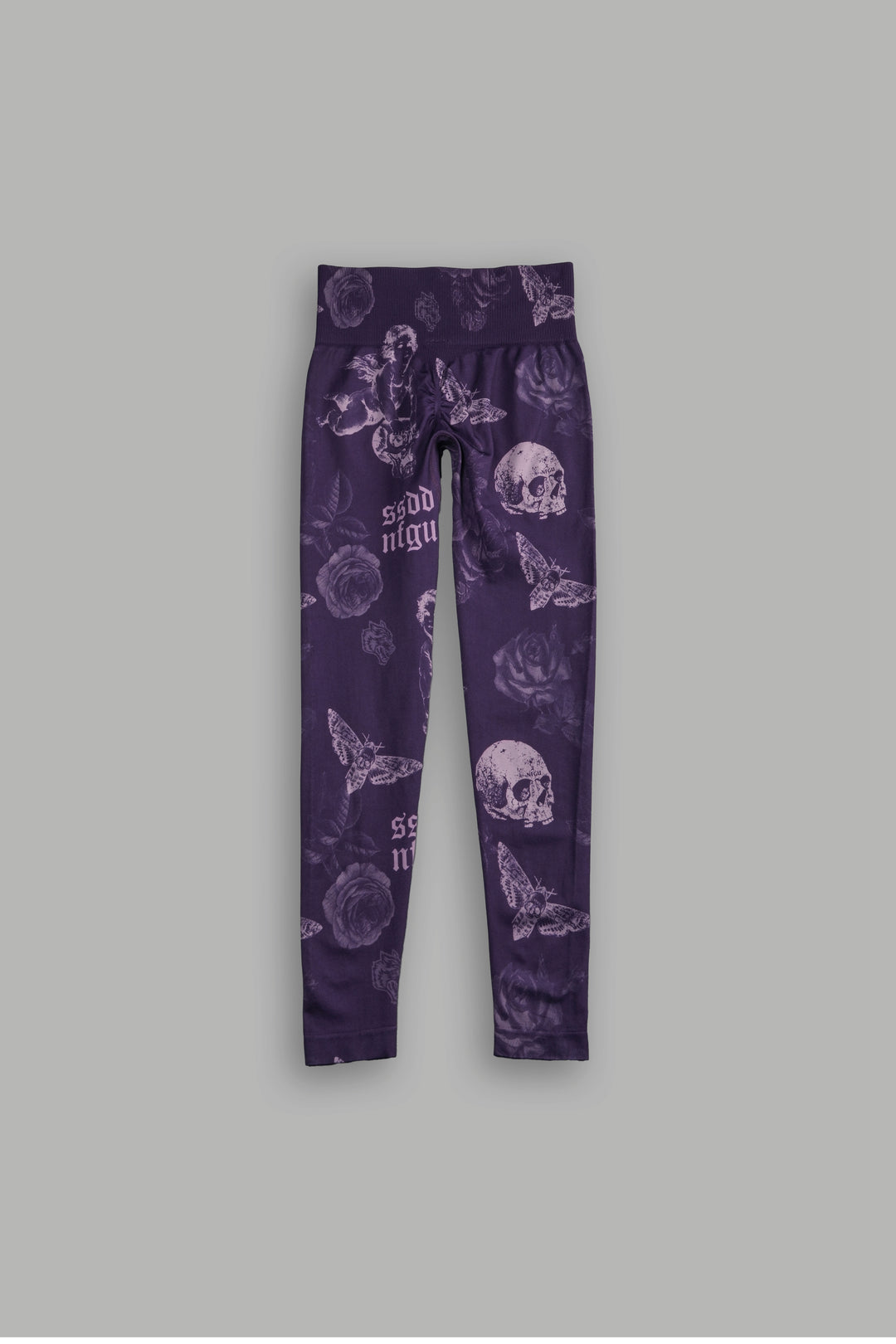 Dual Wolf V2 "Everson" Scrunch Leggings in Purple Vanitas Flora