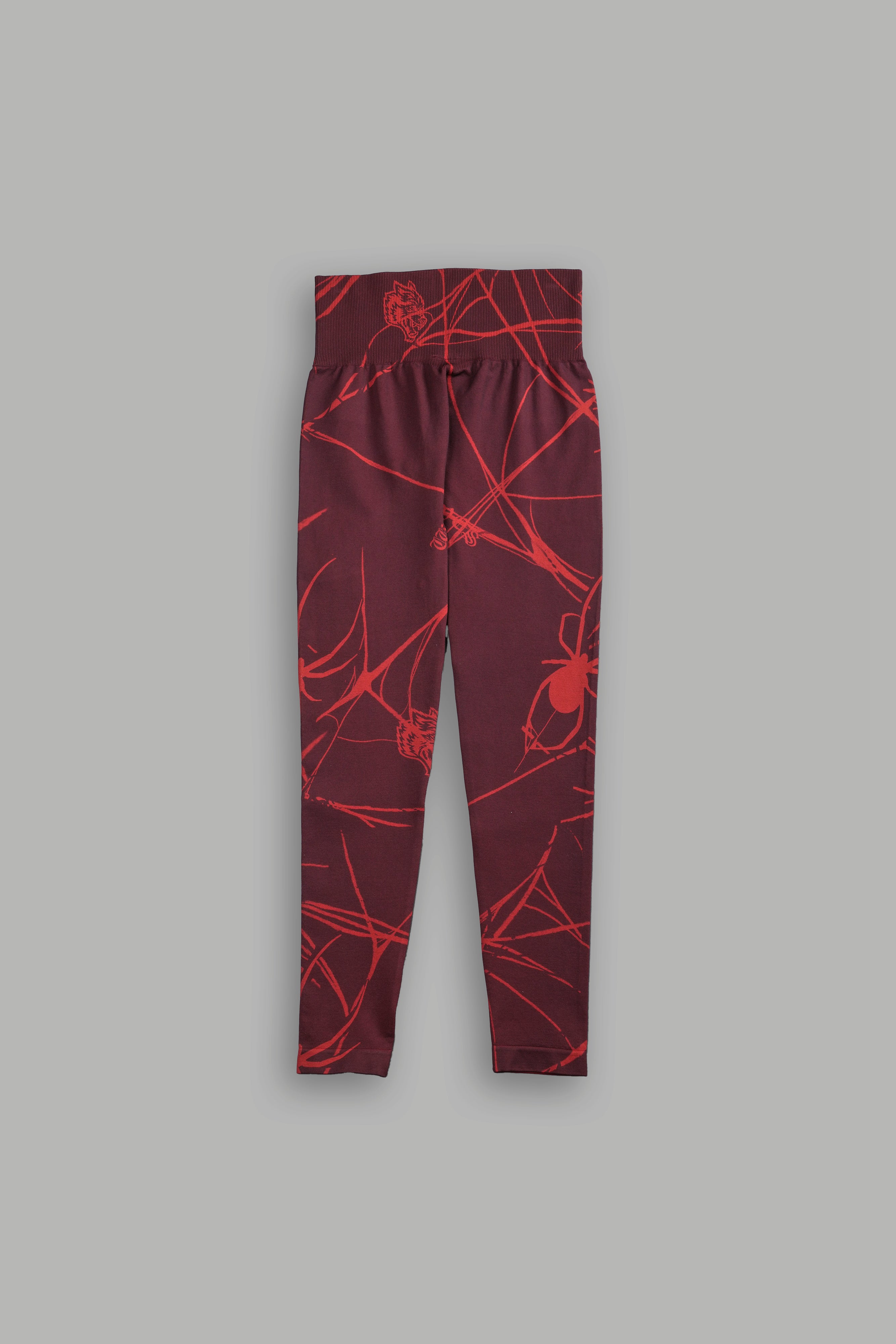 Her Darcness "Everson Seamless" Leggings in Roman Red Spider Web