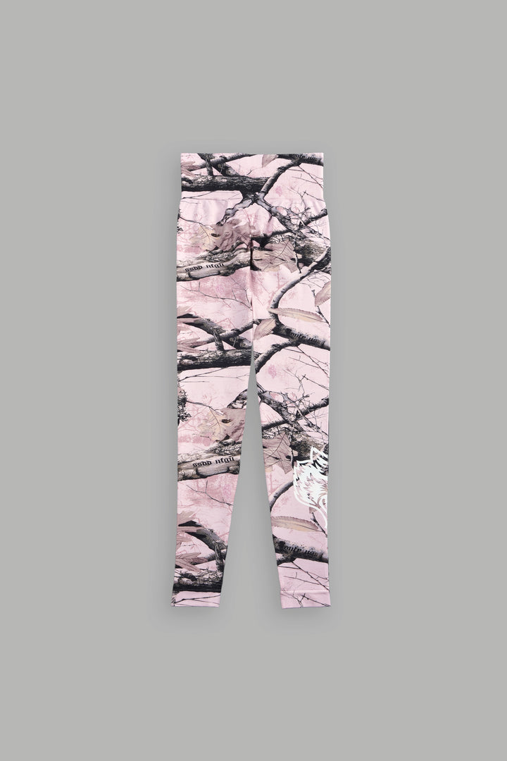 Our Passion "Everson Seamless" Scrunch Leggings in Brown/Light Mauve Woodland Camo