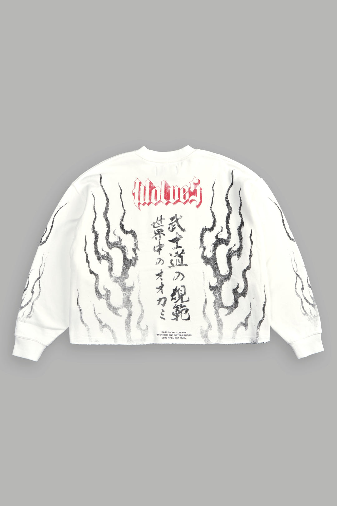 Darc Infernal Raw Hem "Box Cut" Crewneck in Cream