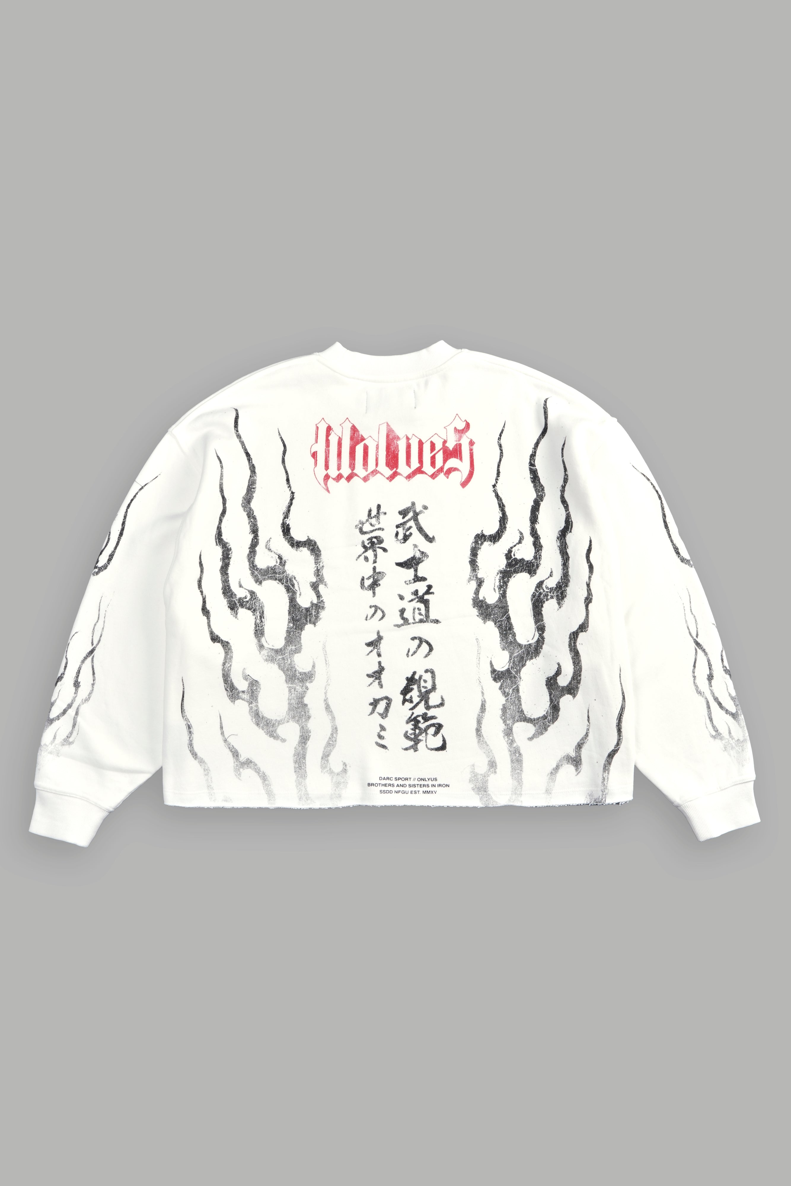 Darc Infernal Raw Hem "Box Cut" Crewneck in Cream