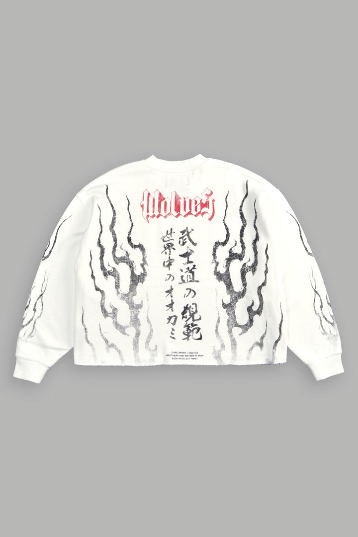 Darc Infernal Raw Hem "Box Cut" Crewneck in Cream