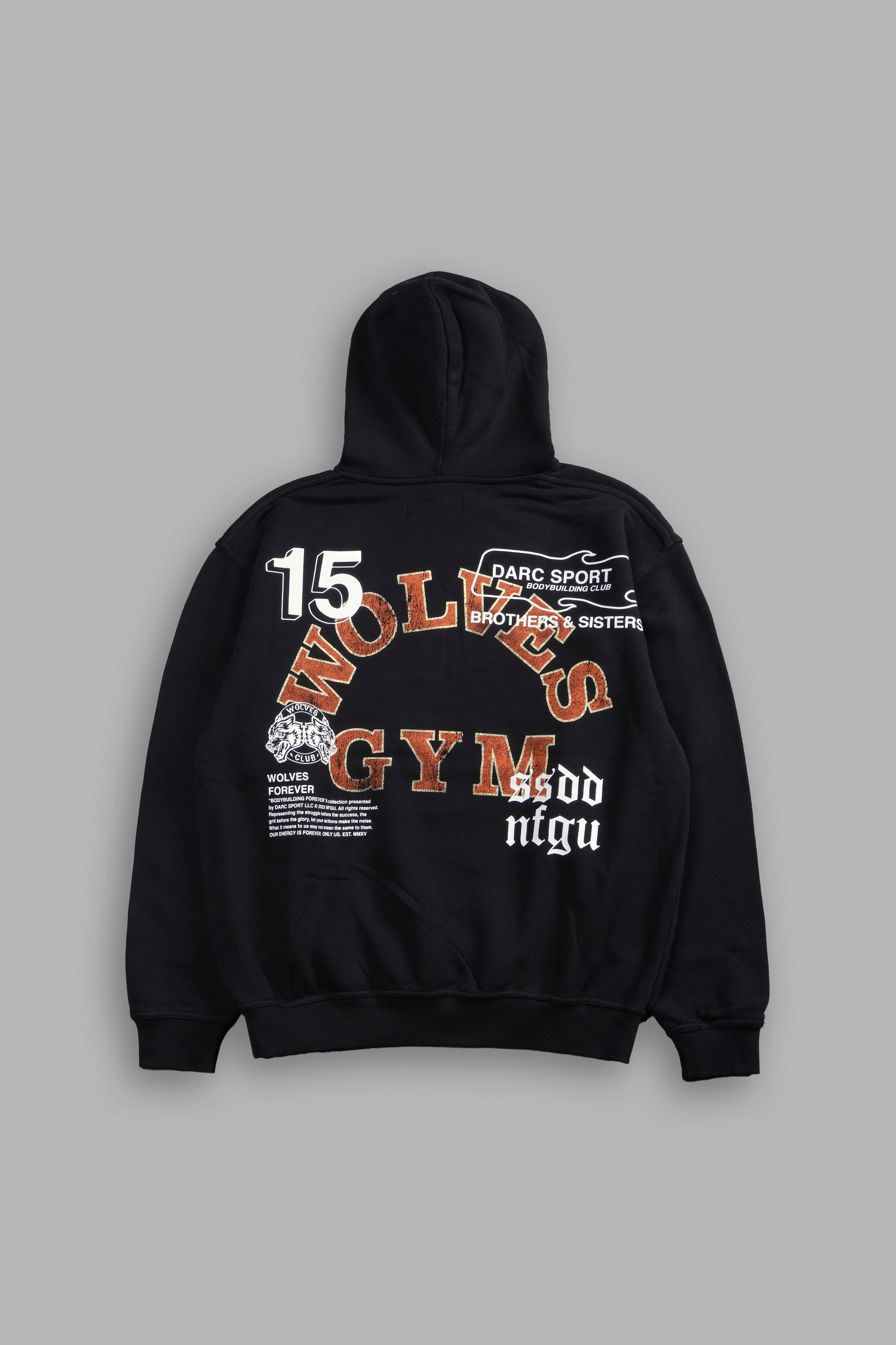 Wolves Gym V2 "Pierce" Hoodie in Black