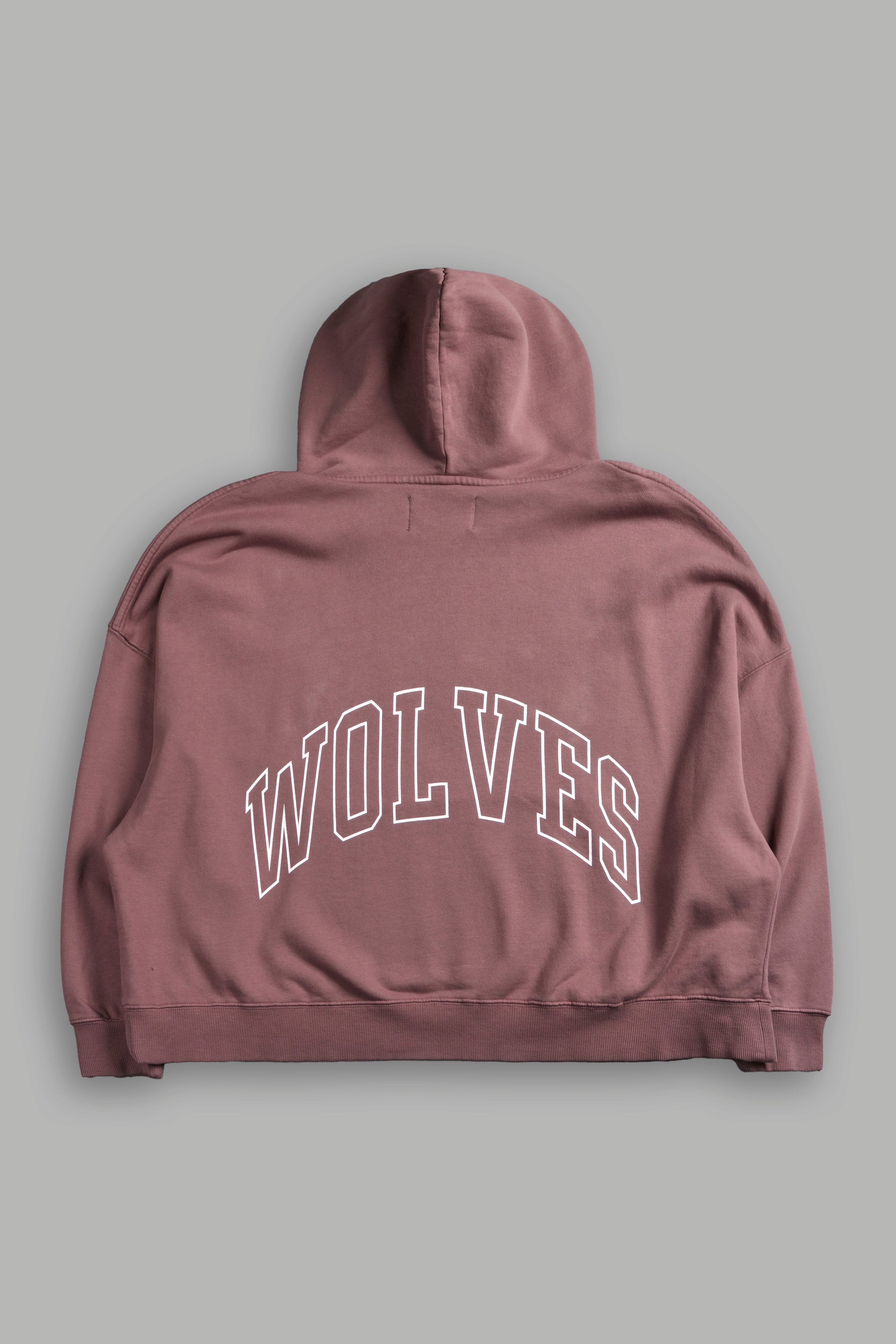 Wolf of the Flame Grunge "Gage Box Cut" Hoodie in Mauve