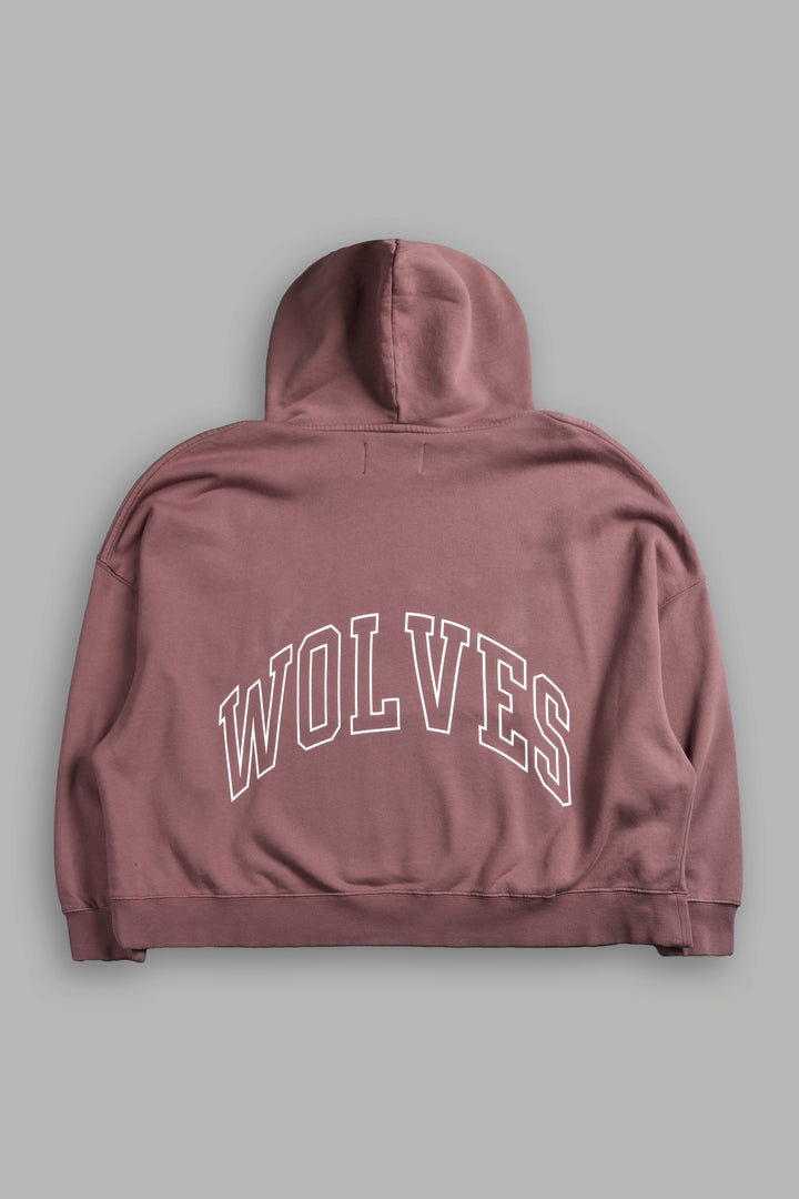Wolf of the Flame Grunge "Gage Box Cut" Hoodie in Mauve
