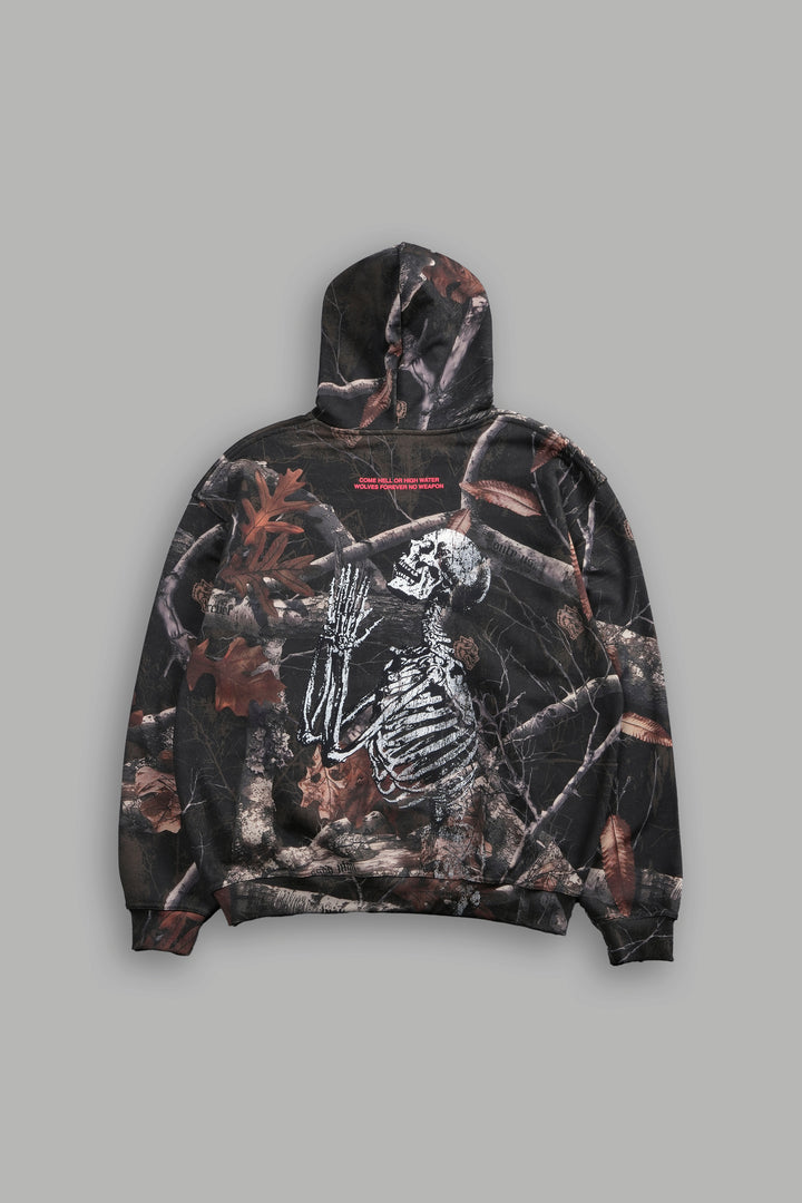 No Weapon Shall Prosper "Pierce" Hoodie in  Darc Brown Woodland Camo