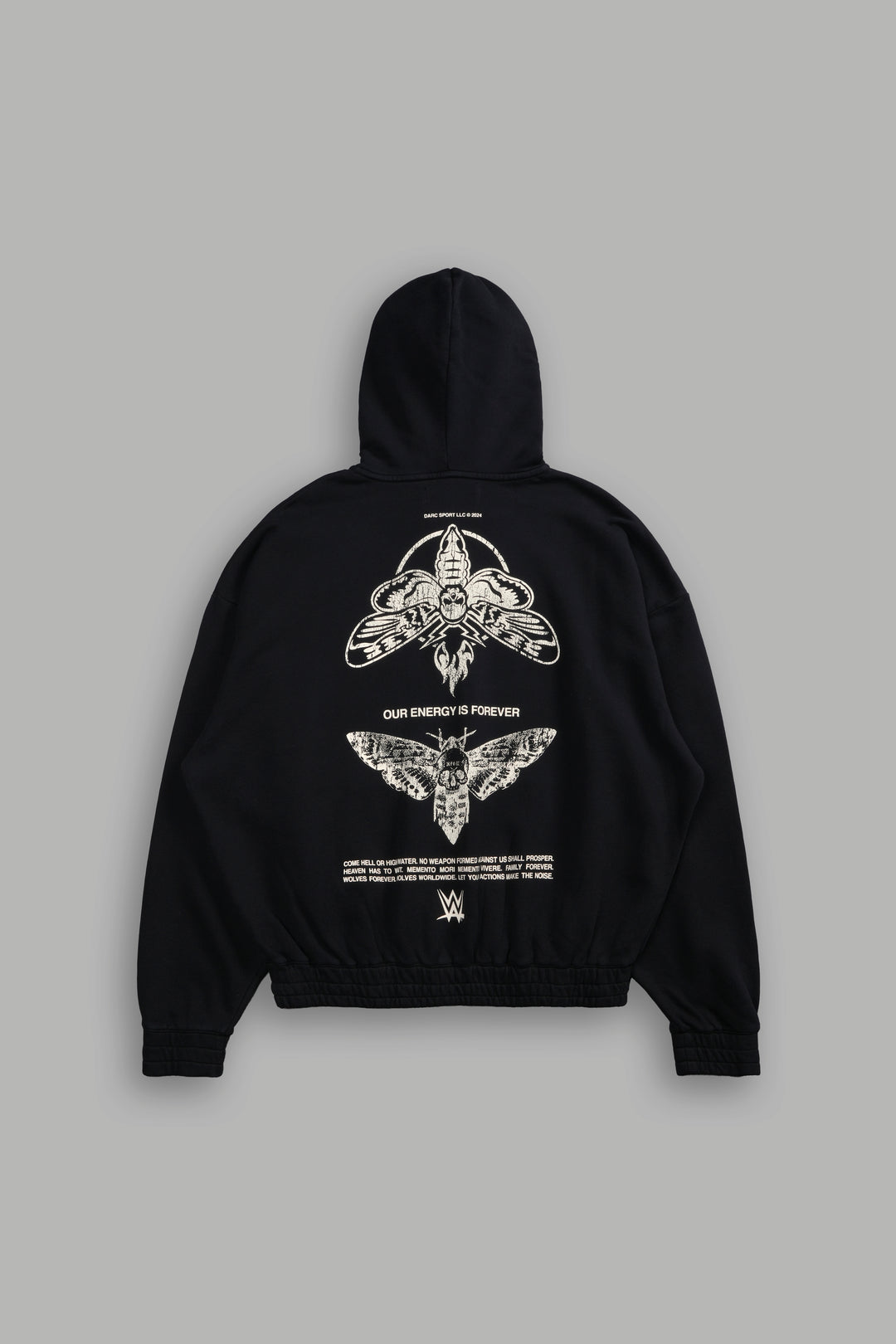 Moth Forever "Chambers" Zip Hoodie in Black