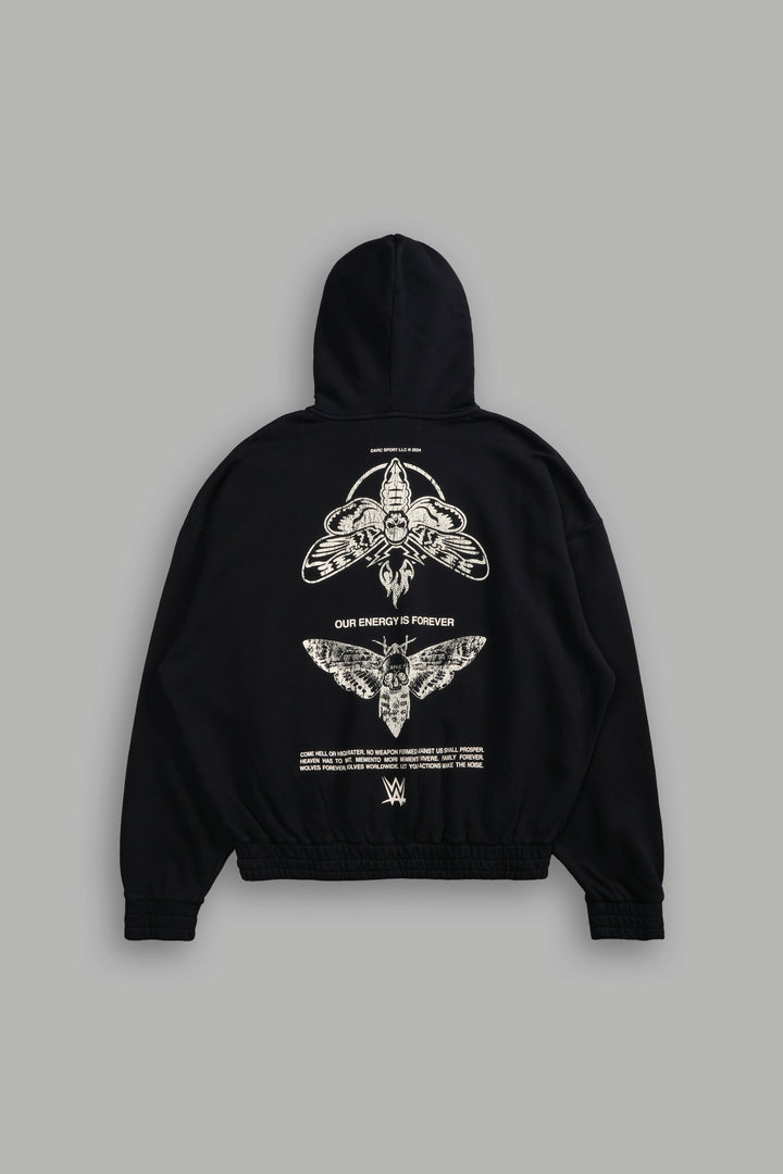 Moth Forever "Chambers" Zip Hoodie in Black