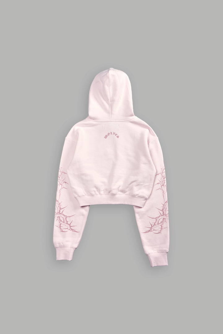 Thorns Rose Hoodie in Blush Pink
