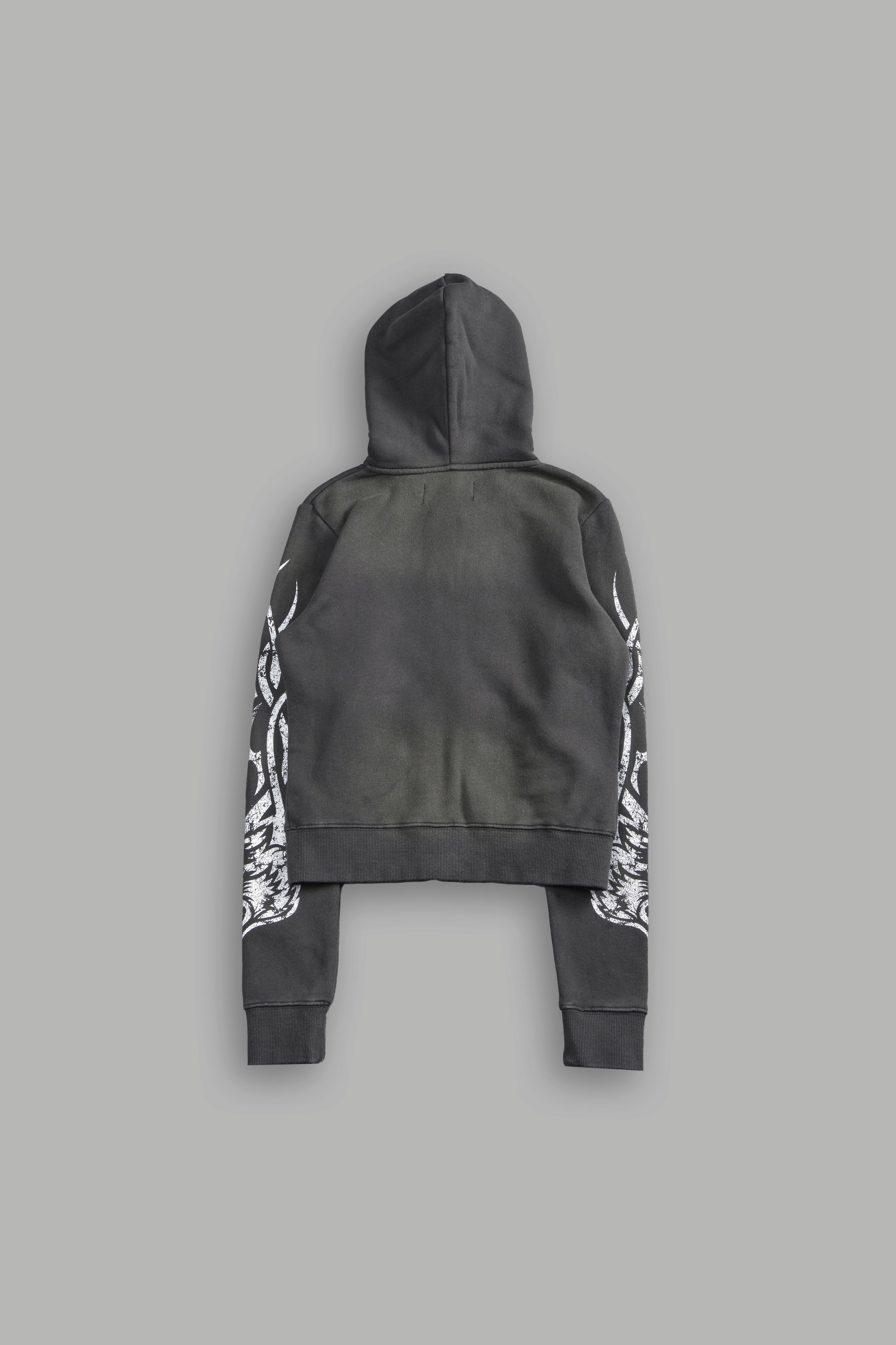 Finite Flame "Iris" Zip Up She Hoodie in Wolf Gray Drift Wash