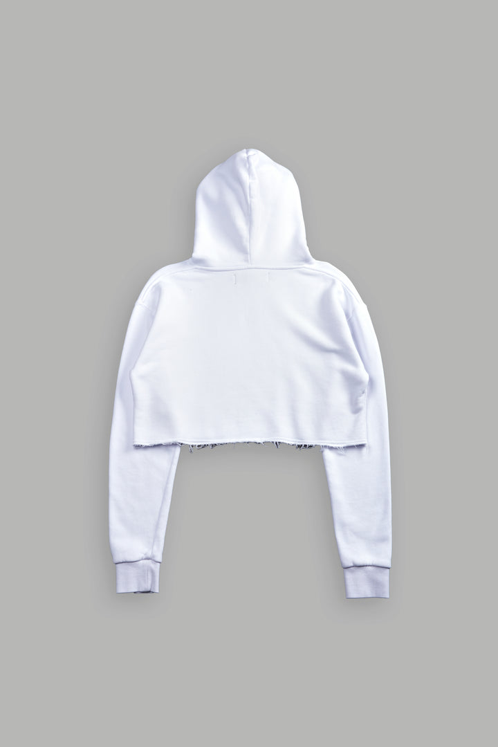 Wolf Pyramid "Pierce" Cropped Hoodie in White