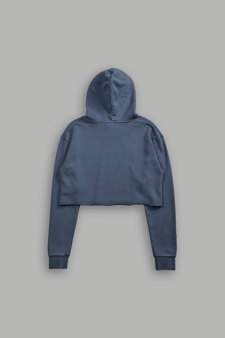 Gritty "Pierce" (Cropped) Hoodie in Darc Blue