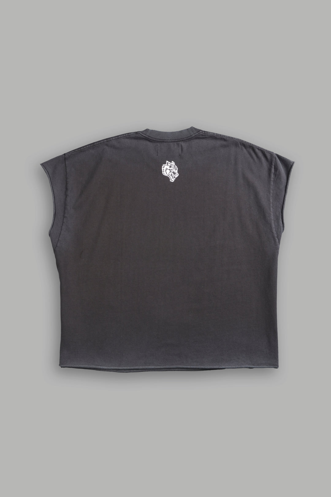 Watch Over Me Grunge Cut-Off Tee in Wolf Gray