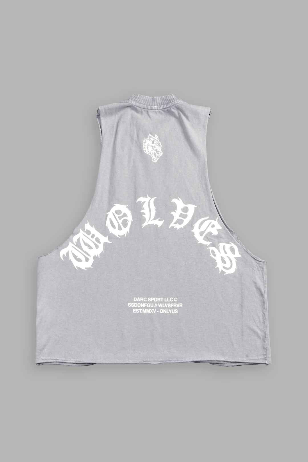 Jason Forever Grunge Raw Hem Box Cut Tommy Muscle Tee In Dove Gray