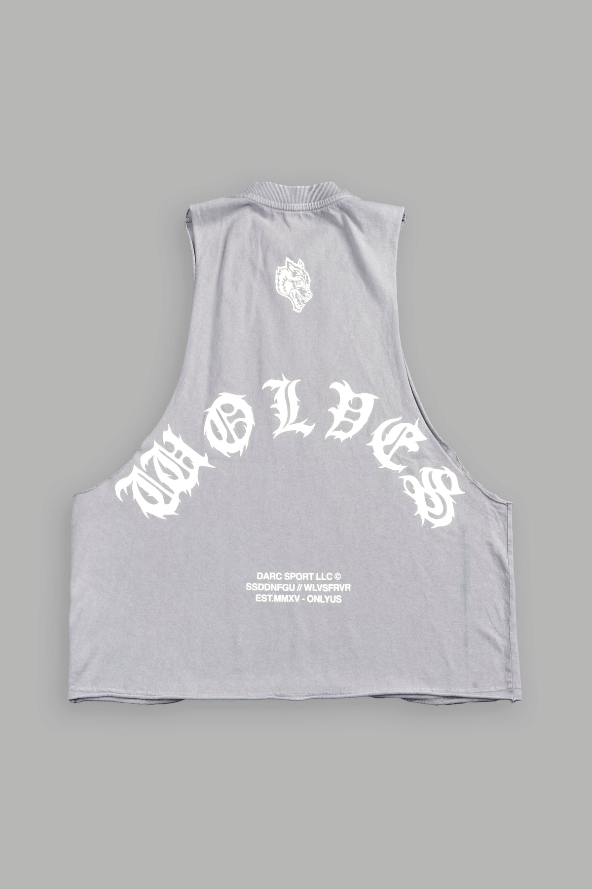 Jason Forever Grunge Raw Hem Box Cut Tommy Muscle Tee In Dove Gray
