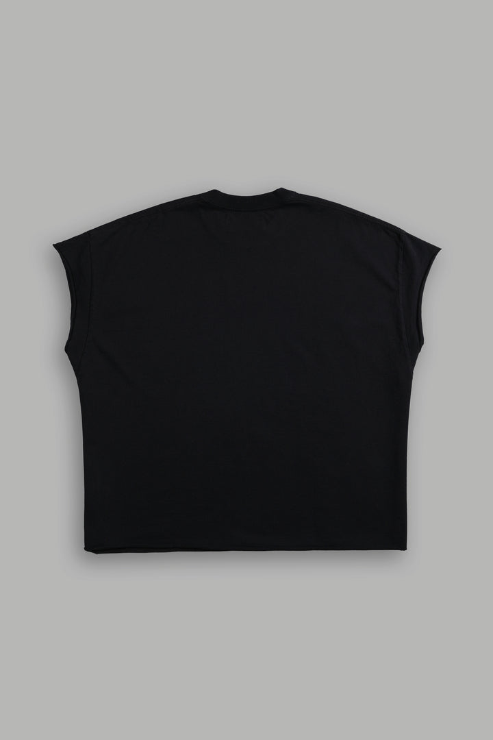 Us Forever Grunge Cut-Off Tee in Black