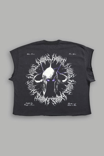 Ragnarok "Grunge" Cut Off Tee in Wolf Gray