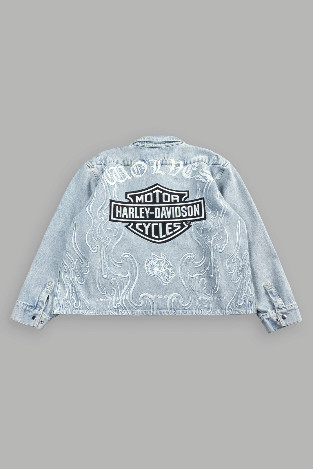 H-D Wolves Inferno Ls Denim Vince Shirt in Light Wash