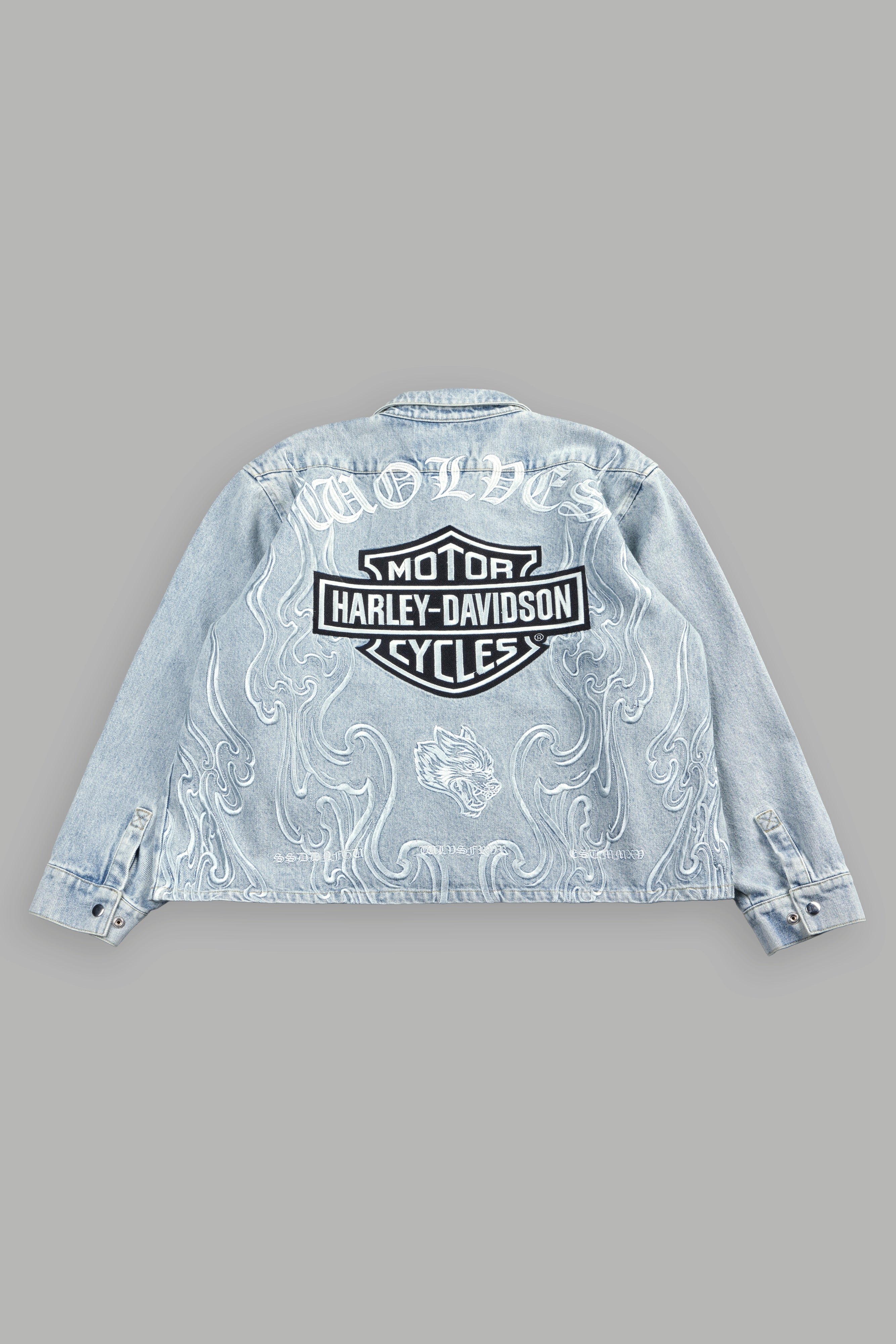H-D Wolves Inferno Ls Denim Vince Shirt in Light Wash