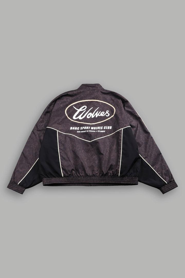 Wolves Energy Frvr Quinn Track Jacket in Darc Brown Leopard