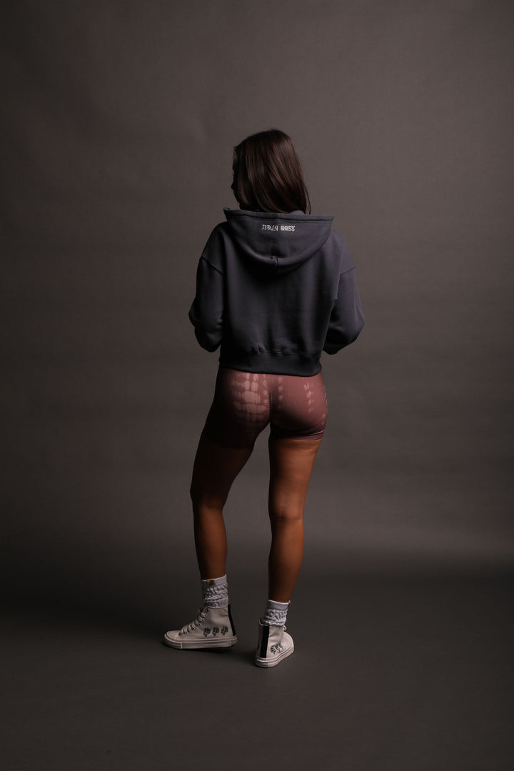 The Spirit "Sage" (Cropped) Zip Hoodie in Midnight Blue