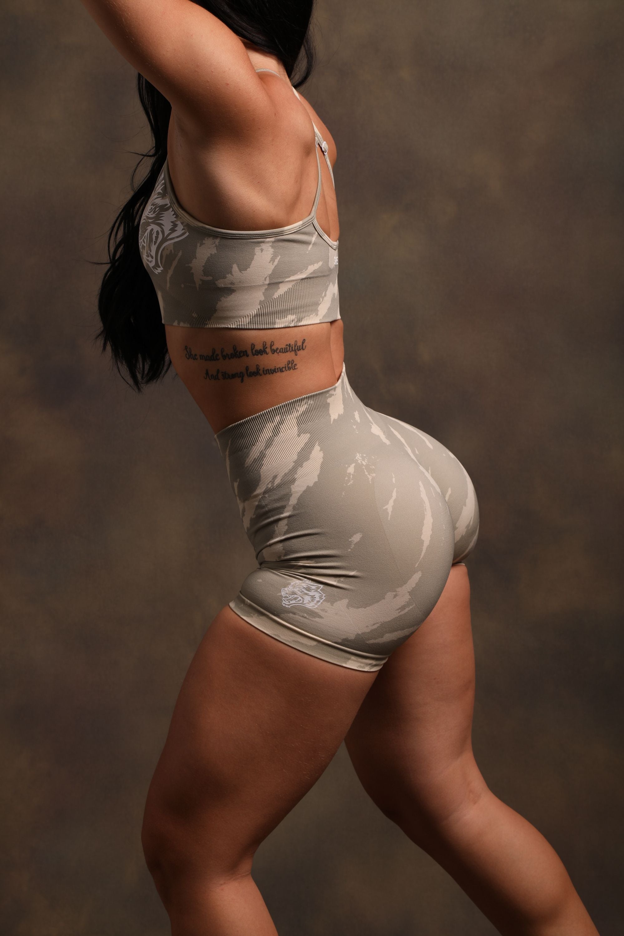 Wolves Forever Seamless Everson Shorts in Cactus Gray Native Camo
