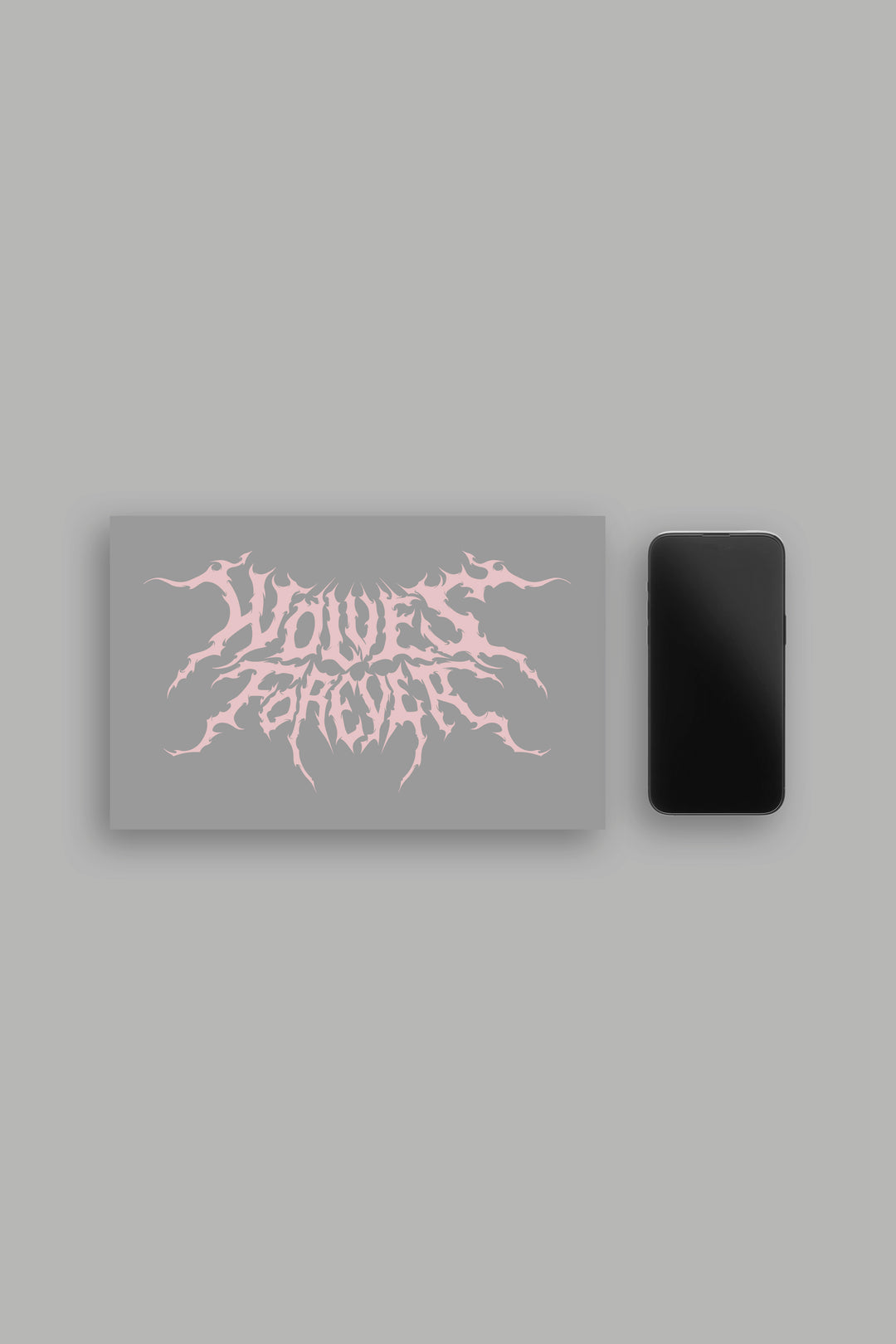 Wolves Forever Hesh Large Vinyl Decal in Blush Pink