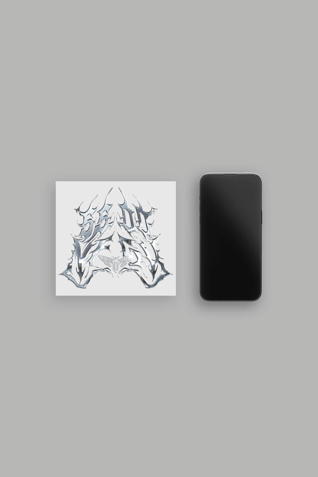 Iron Mantra Sticker in Silver