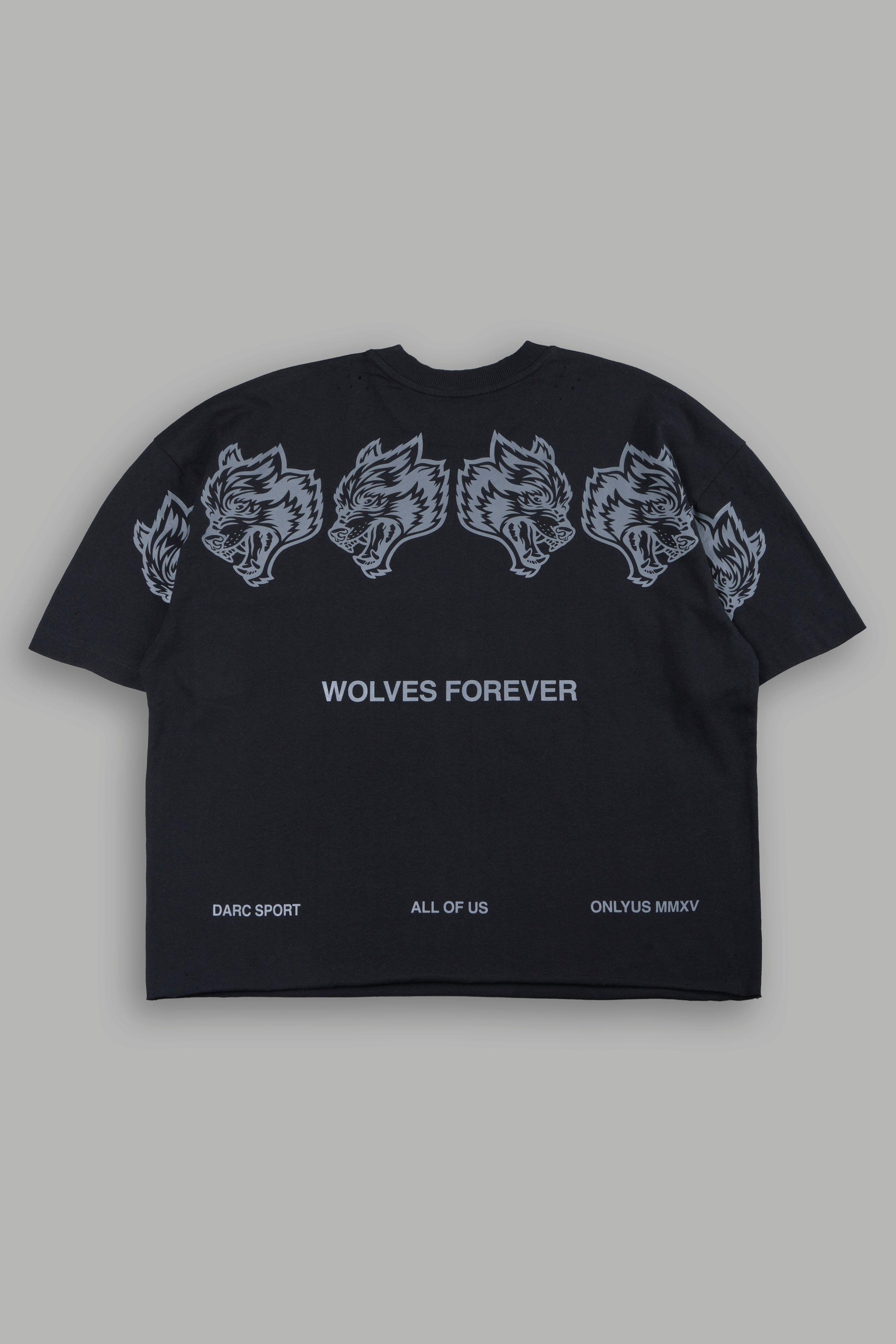 h*様 ダルクスポーツ DARCSPORT WOLVES T Wolves Have Your Back Distressed Grunge Mid Length Raw Hem Tee In
