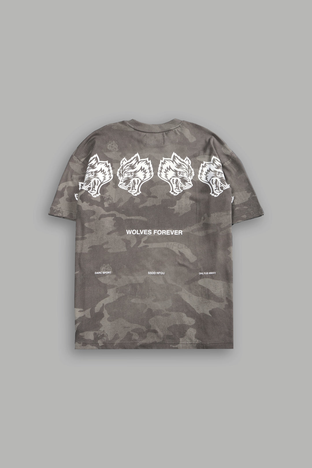 Wolves Have Your Back Unisex "Premium" Oversized Tee in Lush Vintage Woodland Camo