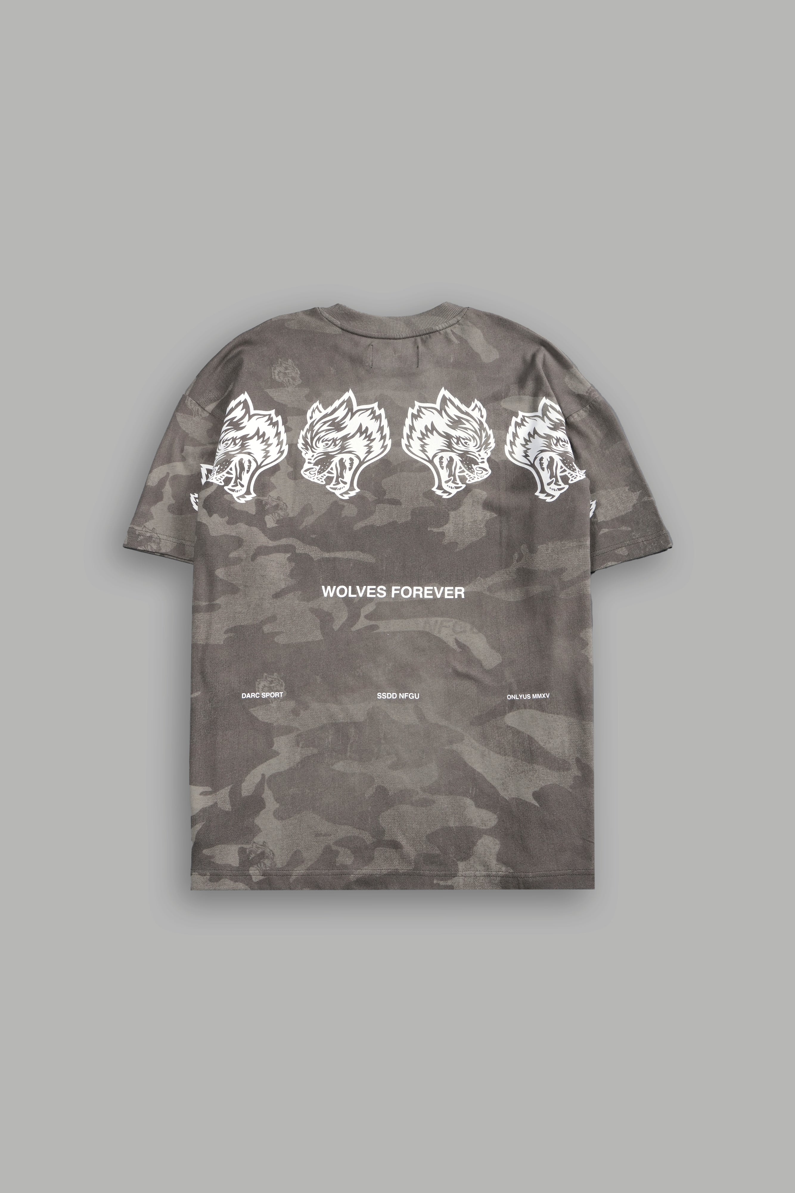 Wolves Have Your Back Unisex "Premium" Oversized Tee in Lush Vintage Woodland Camo