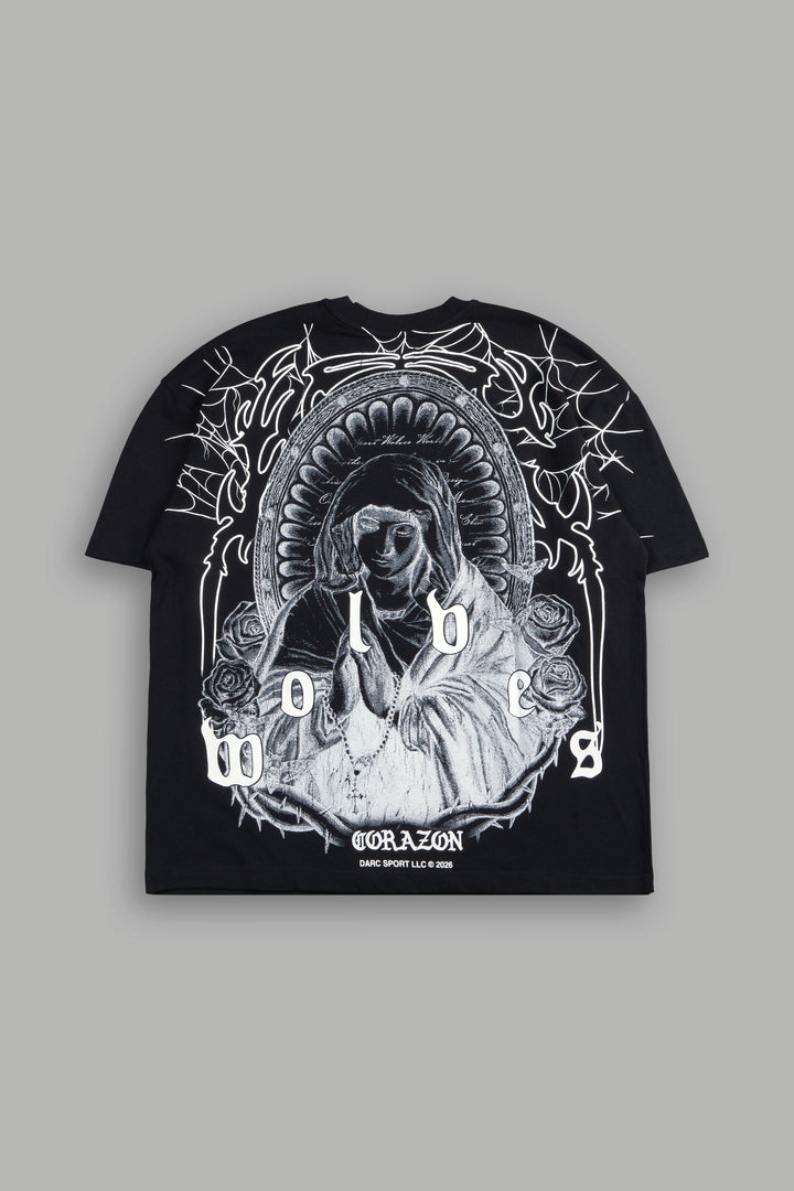 Sacred Lady Premium Oversized Tee In Black