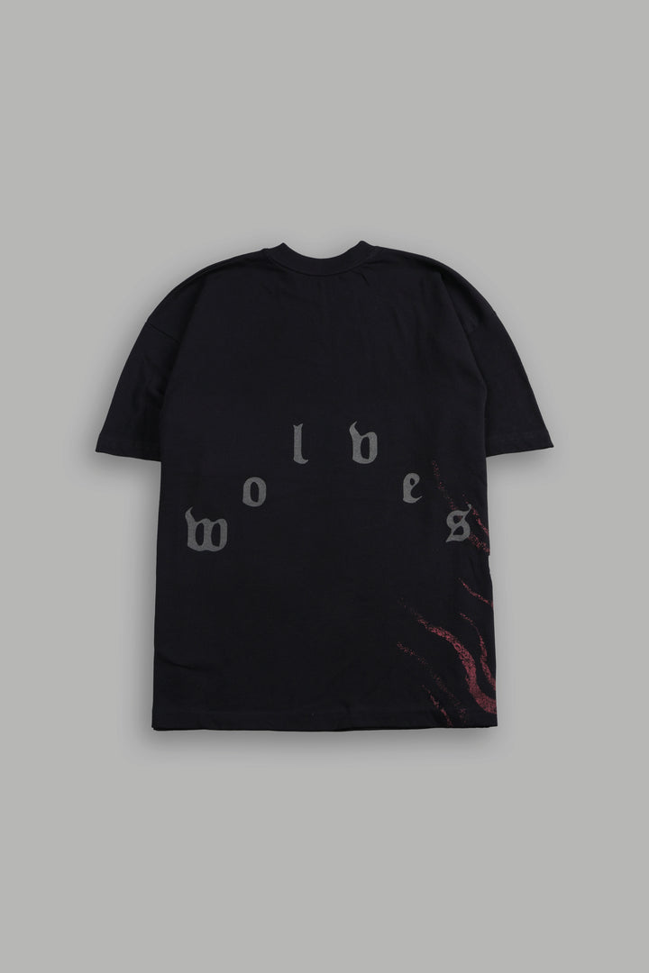 Dark Seid Side-By-Side Series Premium Oversized Tee in Black