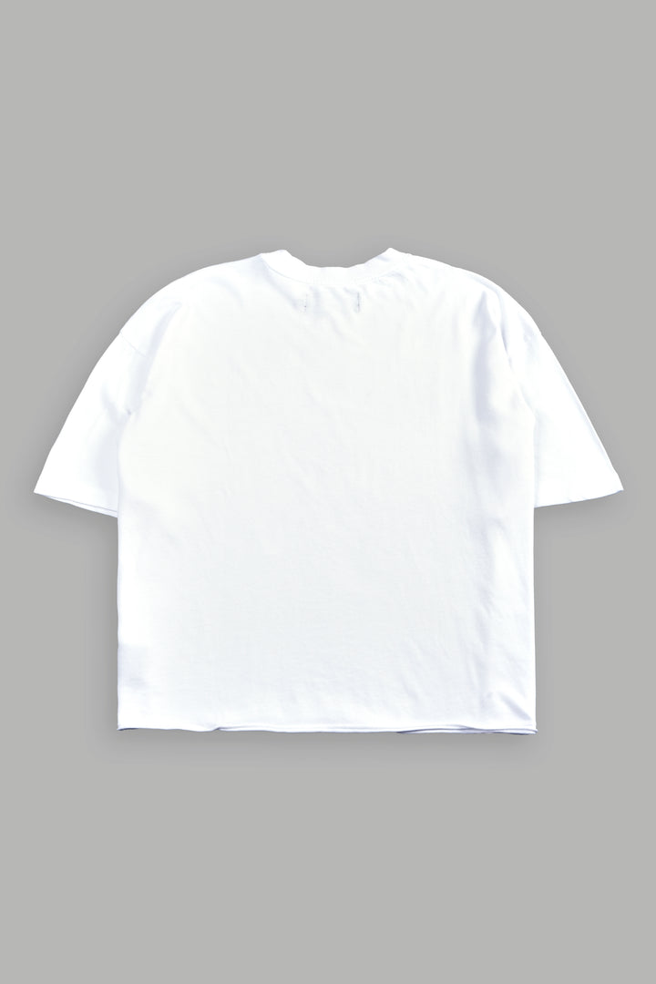 Mickey Chopper Premium Raw Hem Box Cut Tee in White