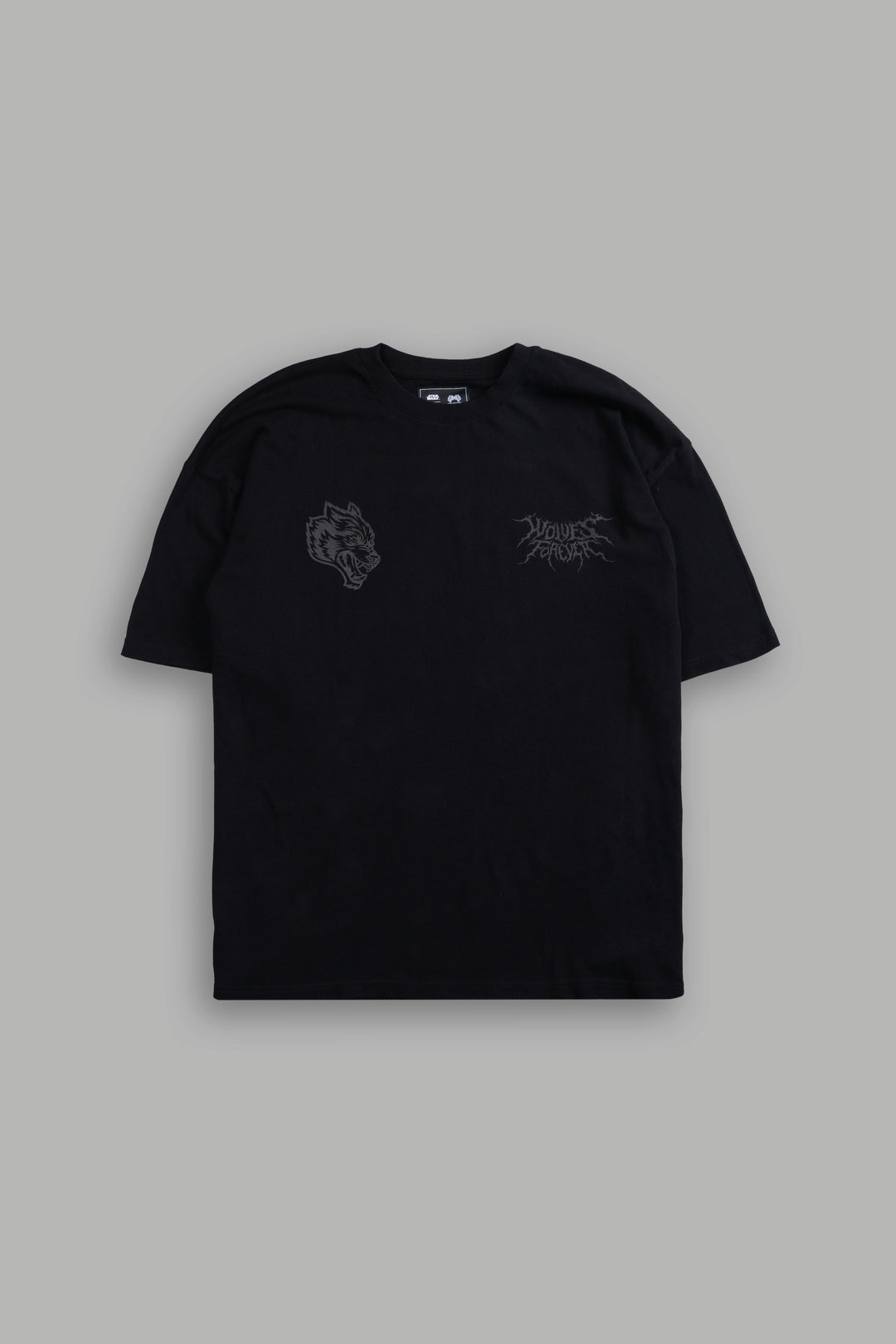 Dark Fate "Side By Side" Series Premium Oversized Tee in Black