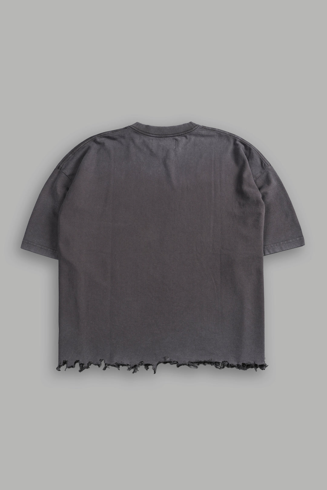 Drip Hesh Destroyed Grunge "Box Cut" Tee in Wolf Gray