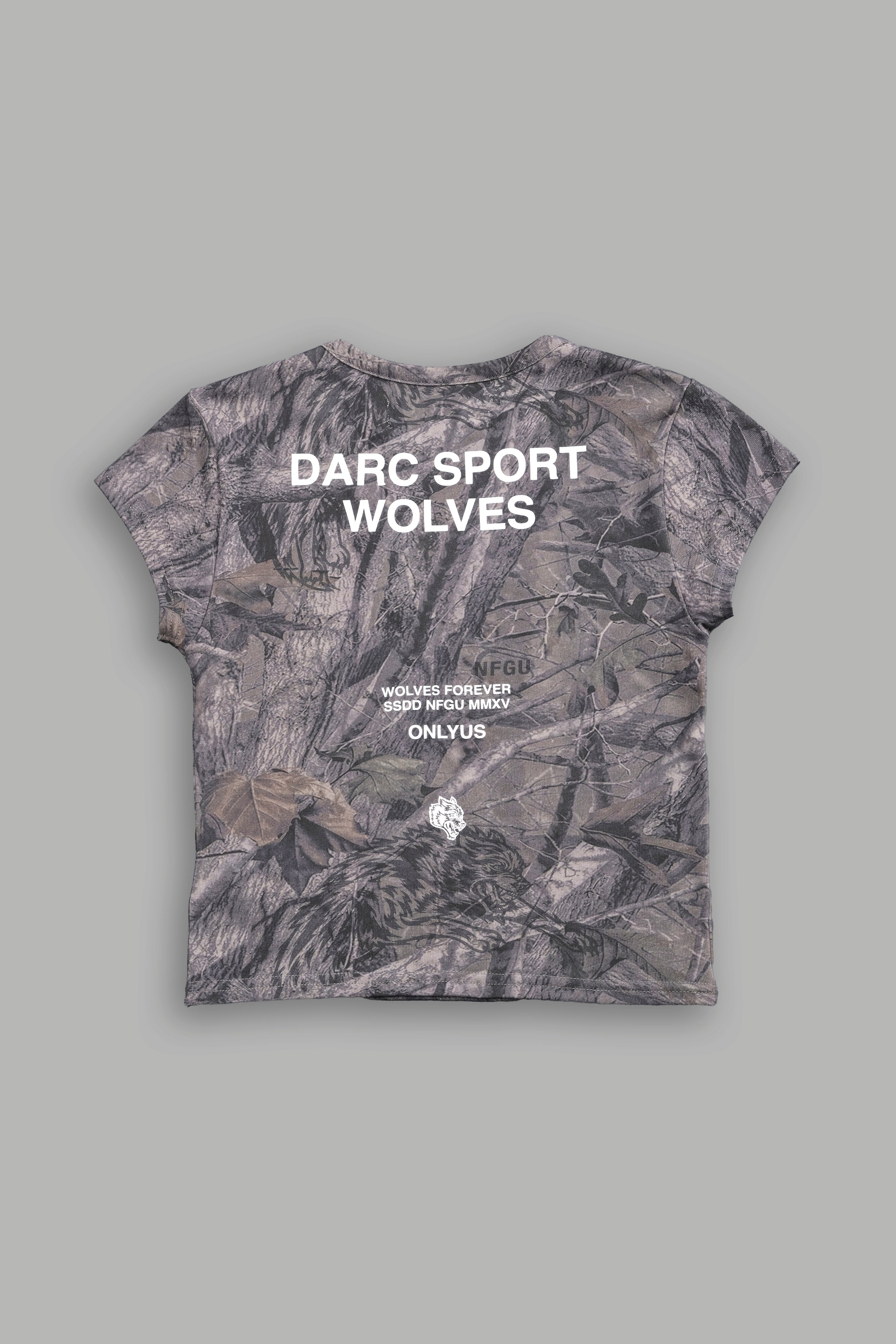 Darc Sport Wolves "Baby" Tee in Driftwood Wolf Forest Camo