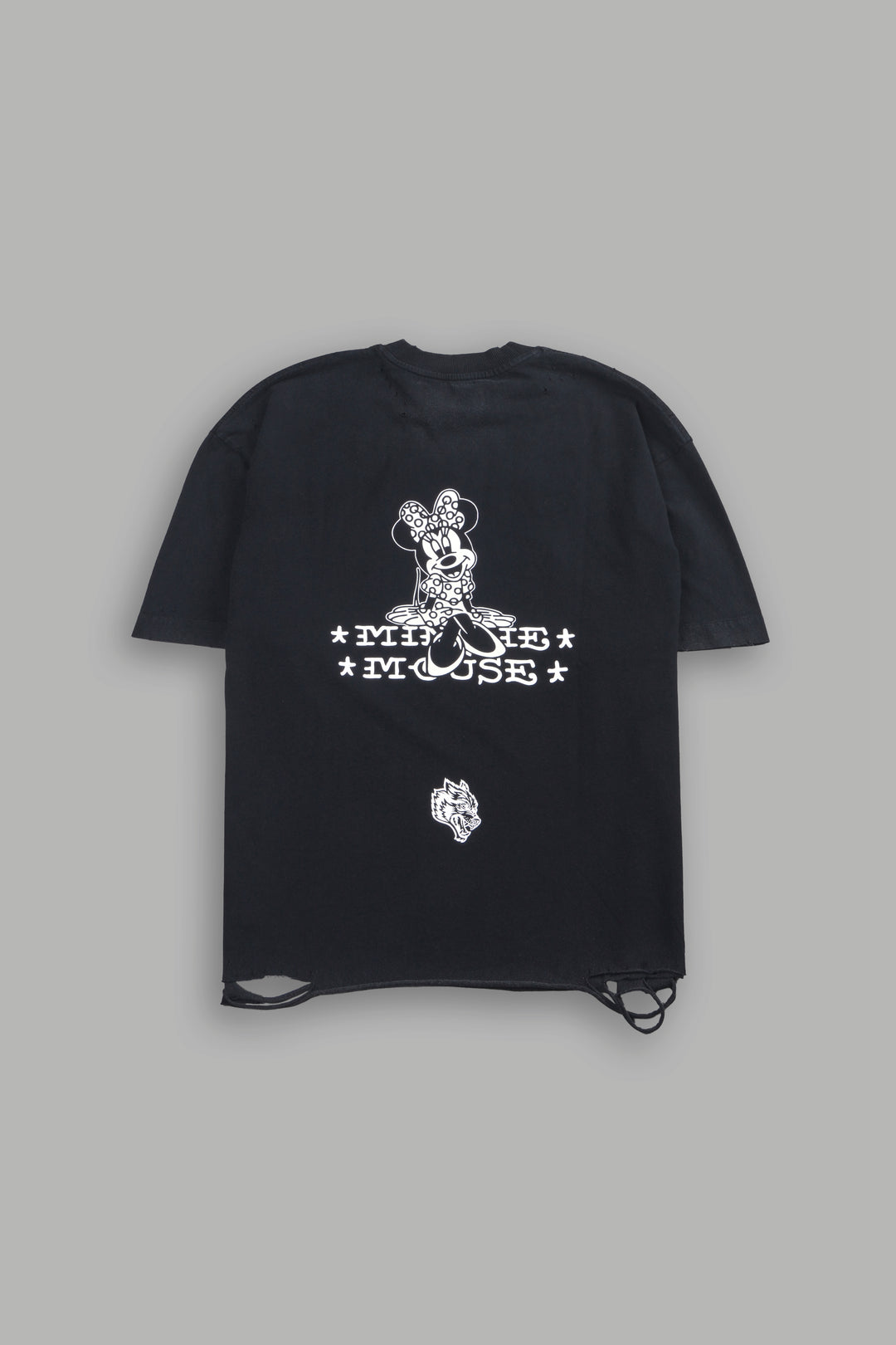 Minnie Mouse Forever Distressed Grunge Tee in Black