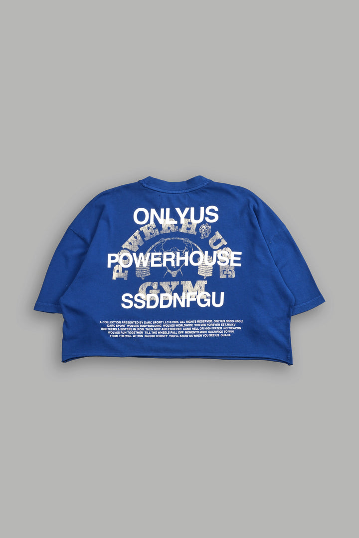 Only Us Gym "Premium" Oversized (Cropped) Tee in Darc Cobalt