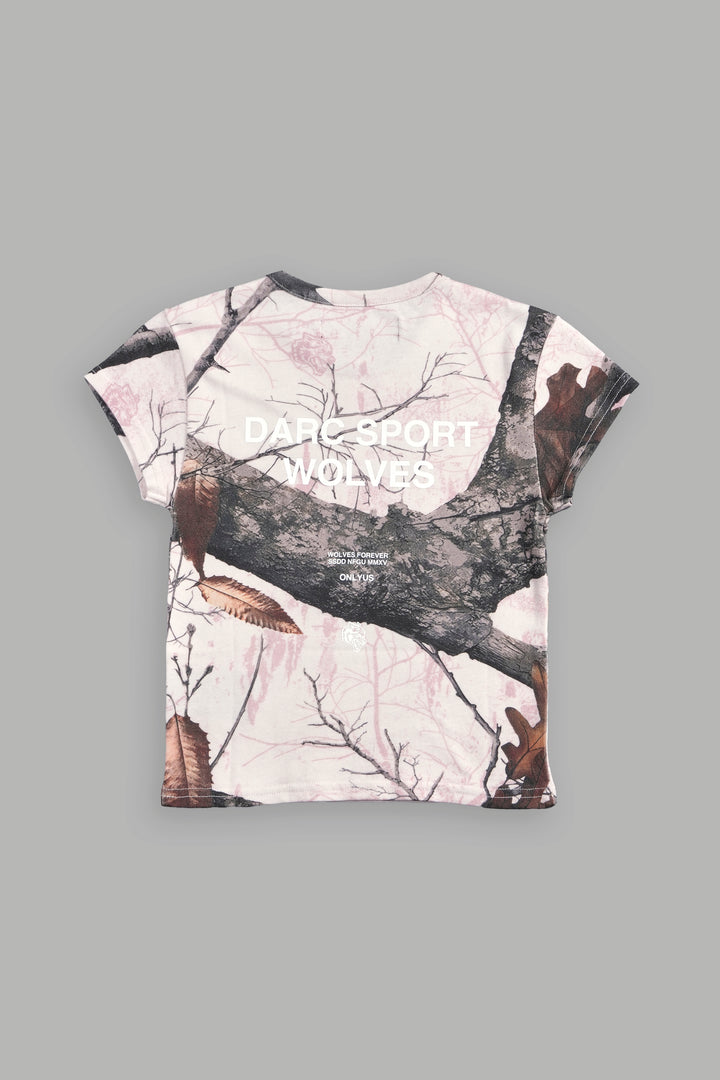 Darc Sport Wolves "Baby" Tee in Brown/Light Mauve Woodland Camo