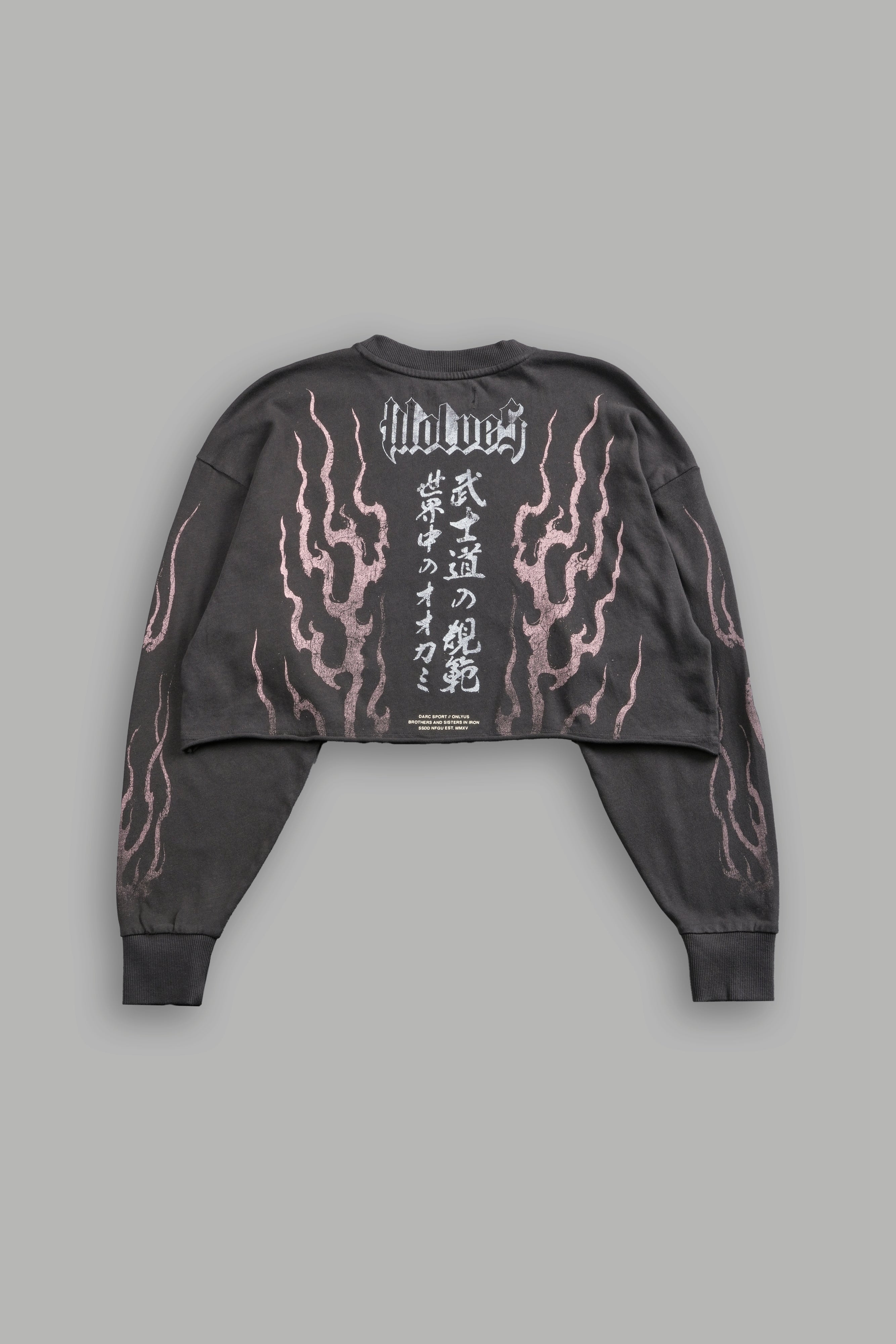 Darc Infernal "Premium" Oversized Cropped L/S Tee in Wolf Gray