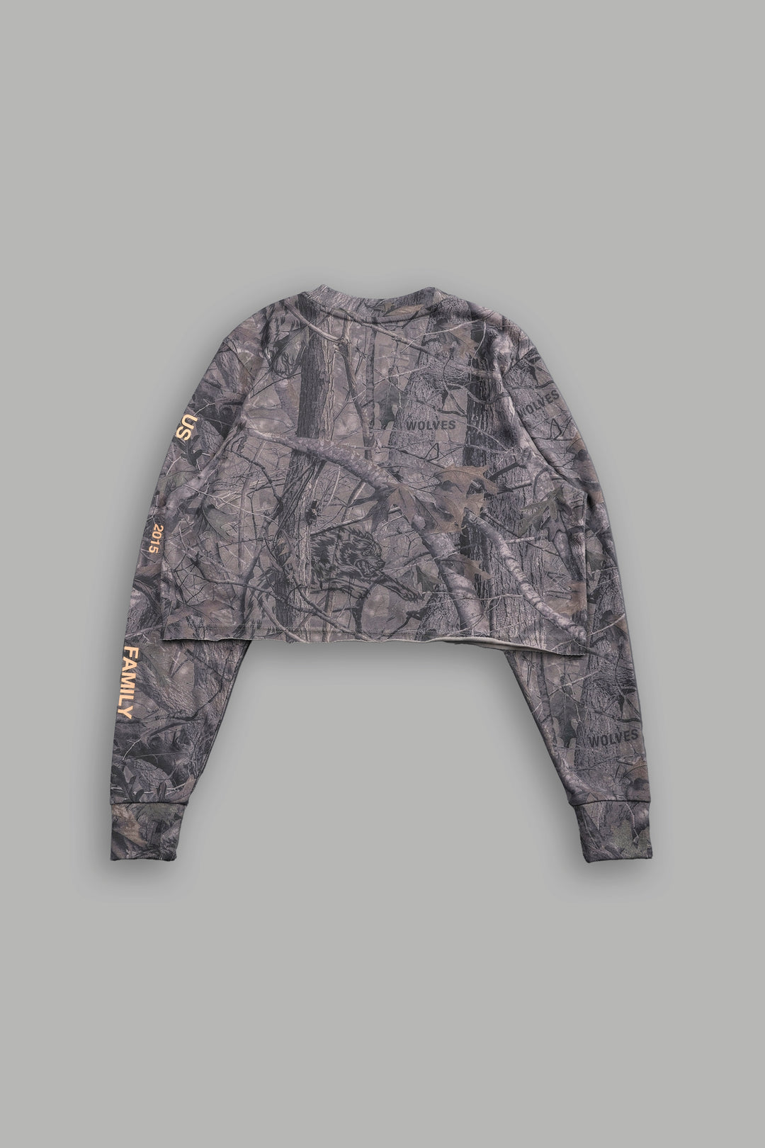 Live Fast V3 "Premium" (LS Cropped) Tee in Driftwood Wolf Forest Camo