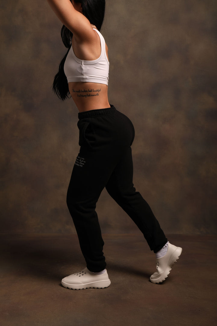 She Alive Premium Post Lounge Sweats in Black