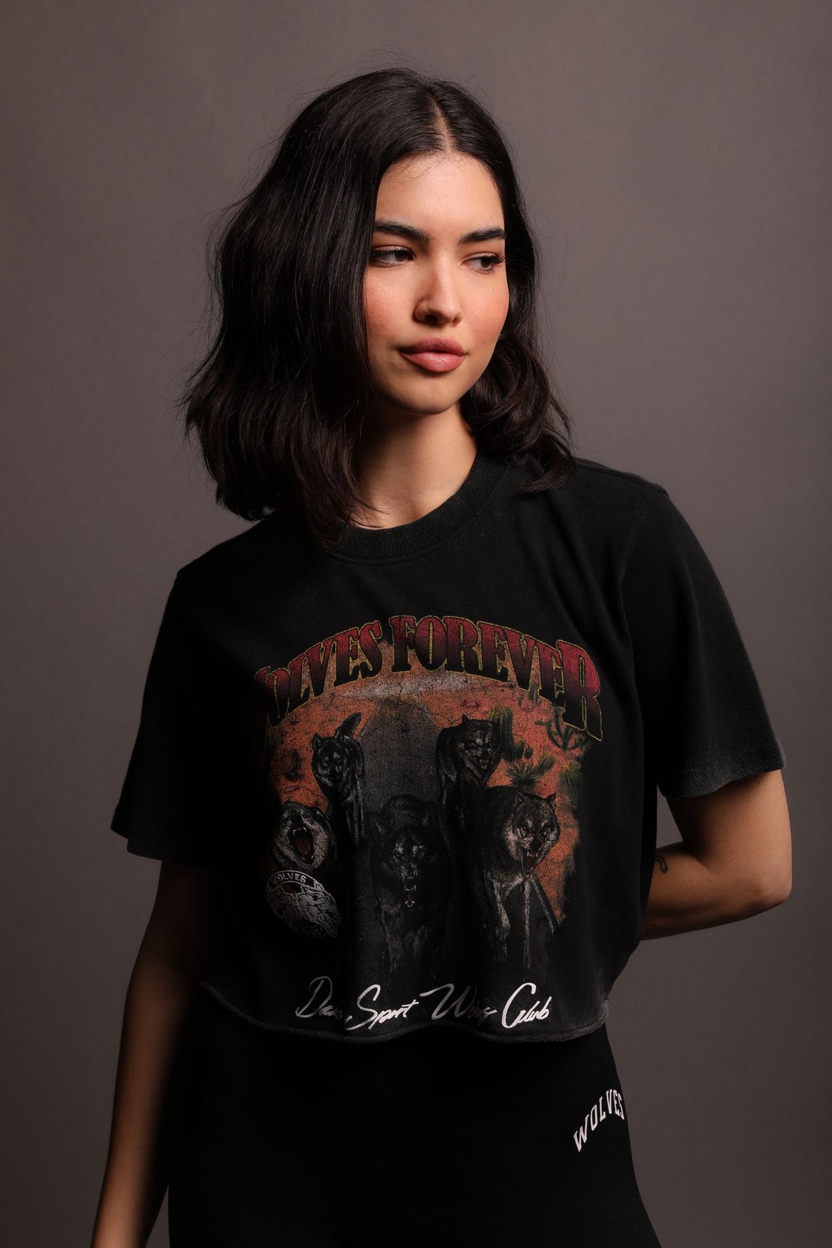 Run Free "Premium Vintage" (Cropped) Tee in Black