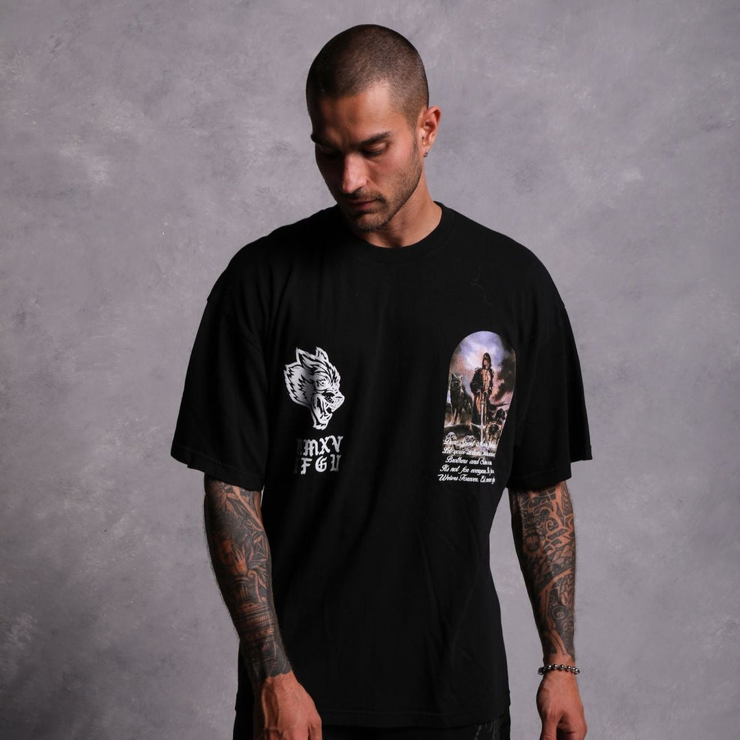 Still Standing "Premium" Oversized Tee in Black