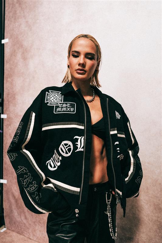 Wolves Club Chopper Big Moe Jacket in Black/Cream/Wolf Gray