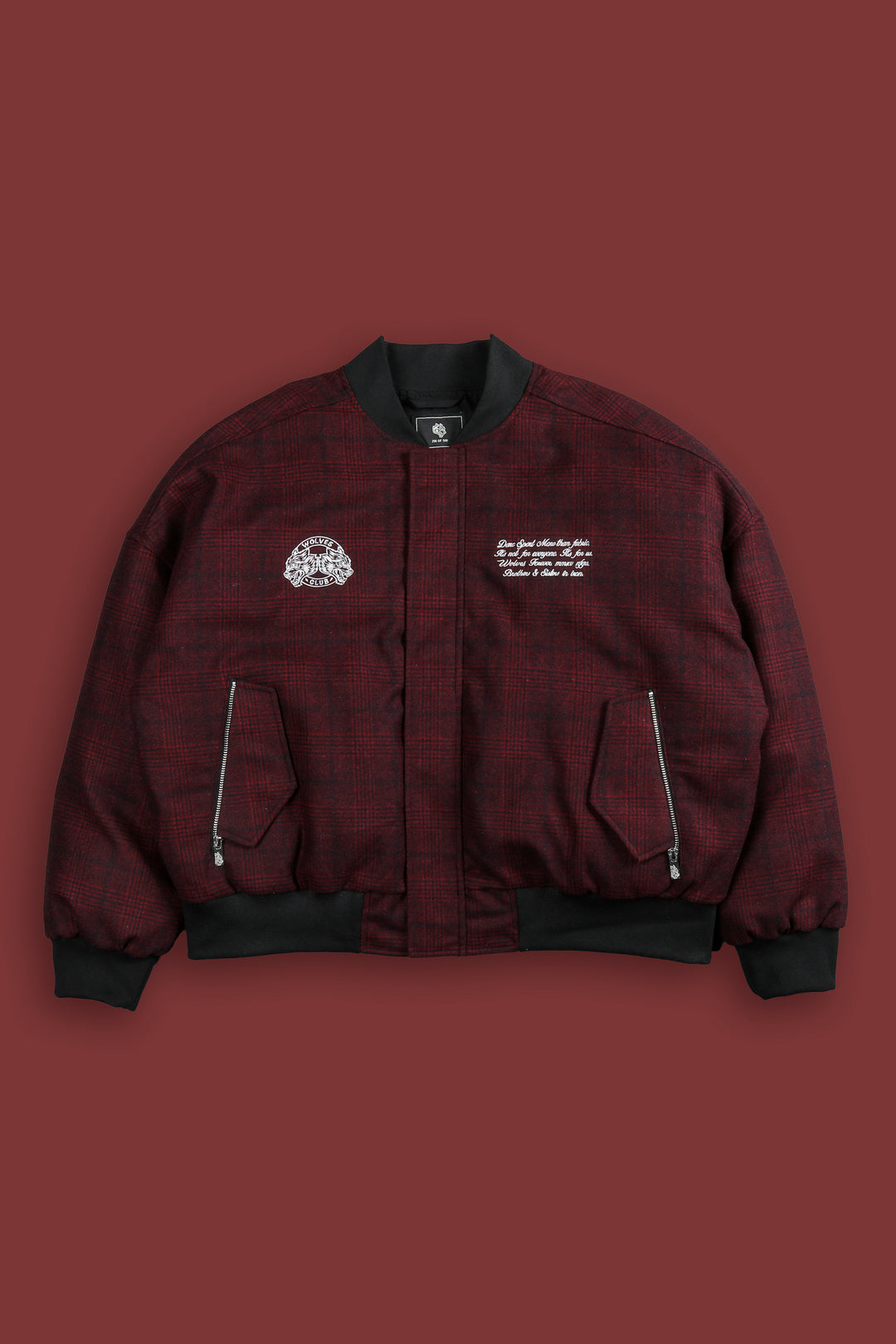 Marked Vicious Plaid Bomber Jacket in Red Plaid