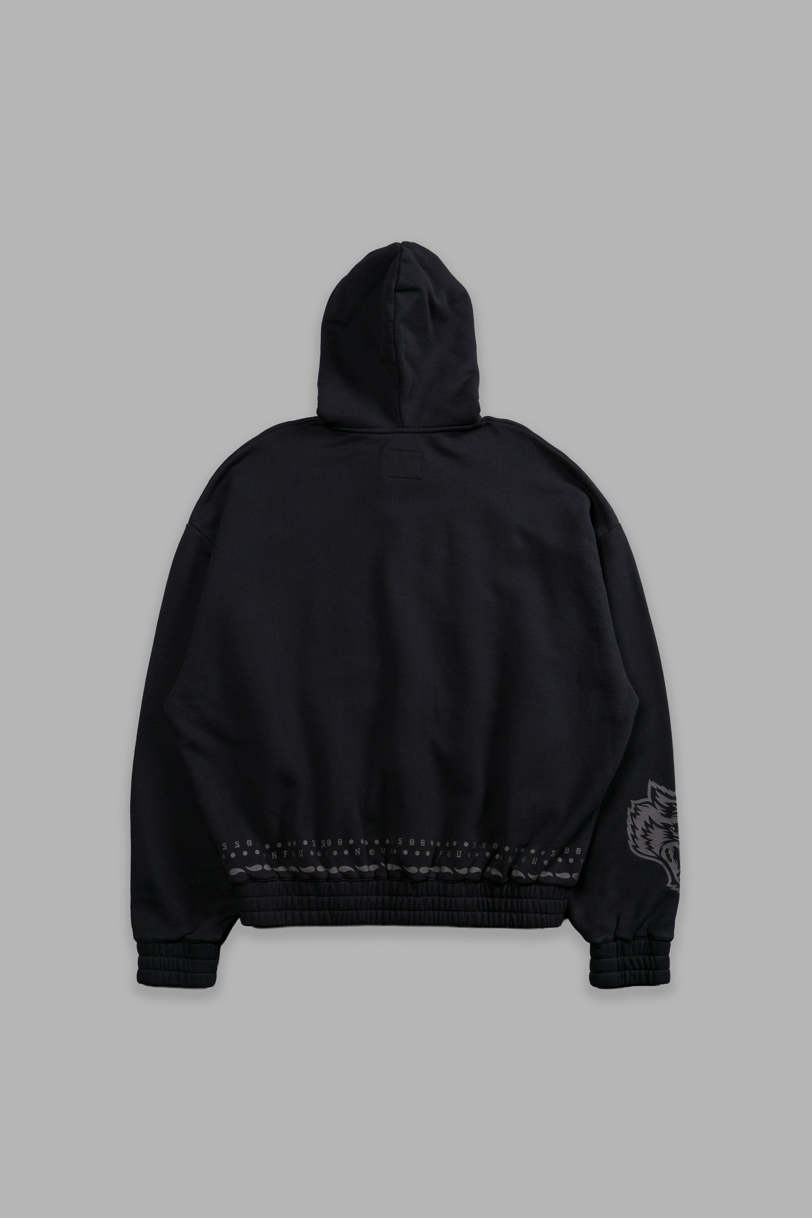 Western Wolves "Vintage Chambers" Zip Hoodie in Black