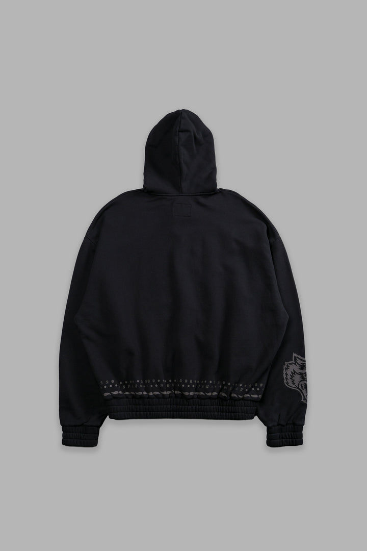 Western Wolves "Vintage Chambers" Zip Hoodie in Black