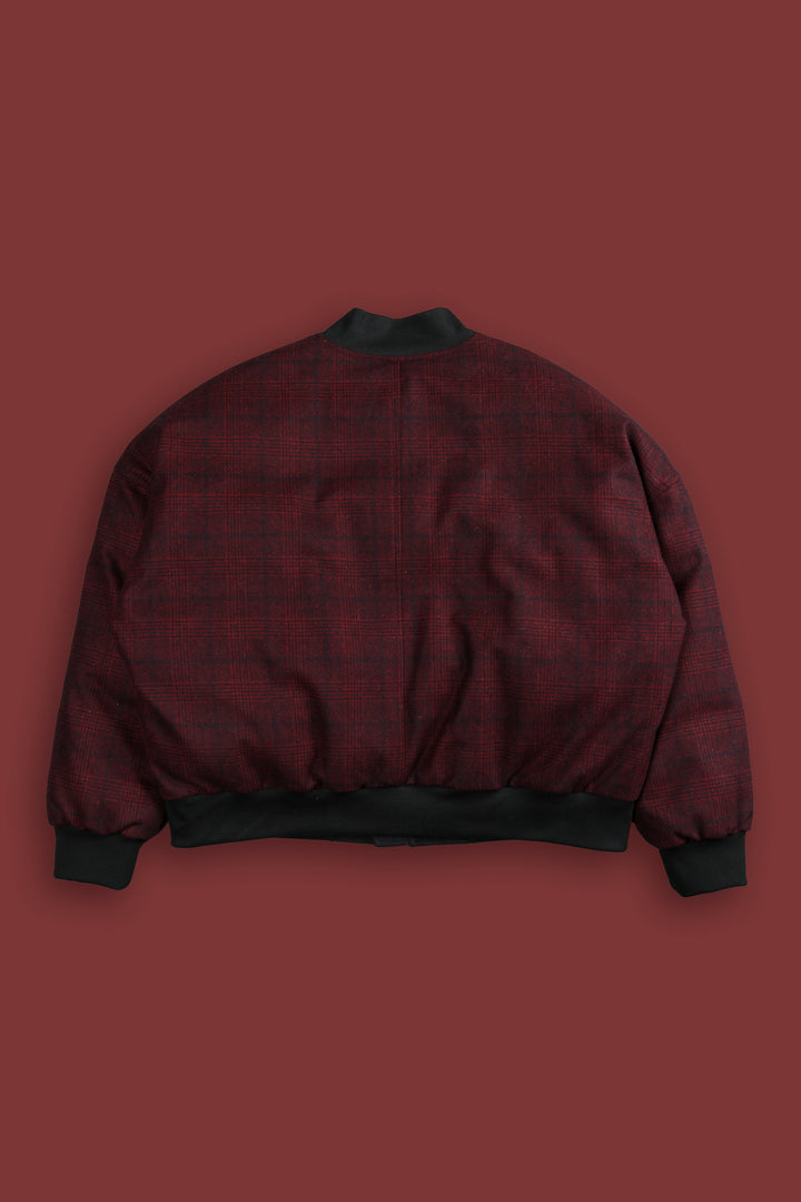 Marked Vicious Plaid Bomber Jacket in Red Plaid